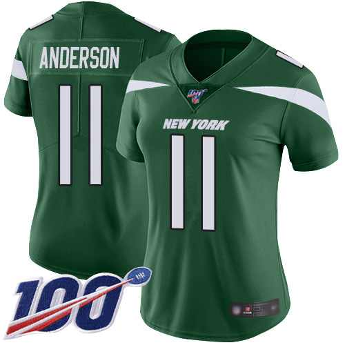 New York Jets Limited Green Women Robby Anderson Home Jersey NFL Football #11 100th Season Vapor Untouchable->new york jets->NFL Jersey